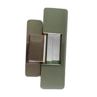 Imagem de Fenteer Dobradiça de porta oculta espessada, silenciosa, de metal, com pivô de ferragens, ajustável, com dobradiça invisível para portas secretas de sala de, Prata