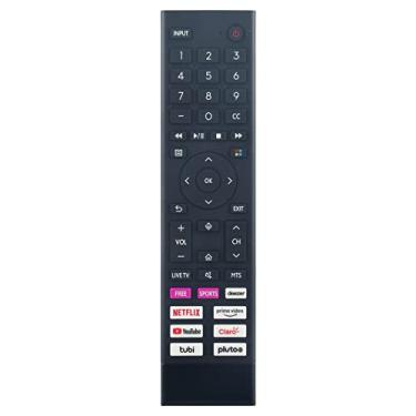 Imagem de ERF3Y80 WERF3Y80H Controle remoto de voz de substituição adequado para Hisense Smart Android TV 43A53FUV(0009) 43A53FUV 50A53FUV 55A53FUV 58A6GV 43A6GV 50A6GV 58A53FUV 55A6GV 65A6GV A6GV ER. F3Y80