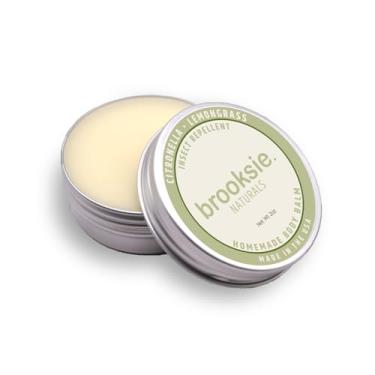 Imagem de Brooksie Naturals Bálsamo repelente de insetos feito à mão com citronela, óleos essenciais de capim-limão, livre de DEET. Protege contra mosquitos, moscas e carrapatos totalmente natural