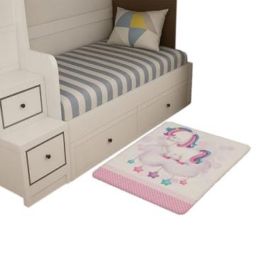 Imagem de Tapete Infantil Estampado 65 x 50 Decorativo Antiderrapante (UNICORNIO ESTRELA)
