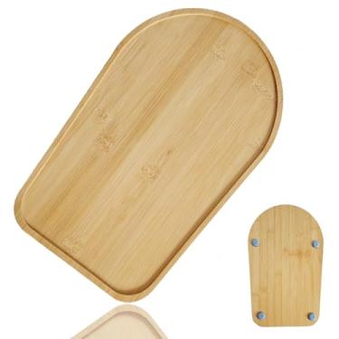 Imagem de MCSDFN Tapete deslizante de bambu para Kitchen Aid 4,5-5 Qt Stand Mixer Appliance Tapete deslizante Bandeja móvel Acessórios de armazenamento de bancada de cozinha