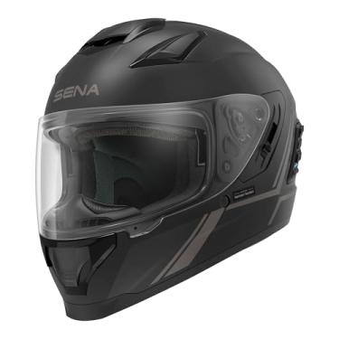 Imagem de Sena Capacete Inteligente Stryker Full Face Com Malha Integrada E Comunicação Bluetooth, Lanterna Traseira De Led, Som Harman Kardon, Dot (Preto Fosco, Grande)