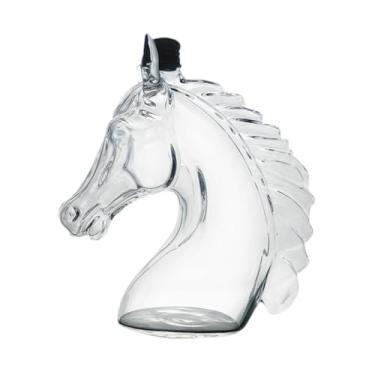 Imagem de WeiLaiKeQi Decantador de uísque com rolha em formato de cavalo, dispensador criativo de bebidas, decantador de vinho de vidro para sala de estar, bar em casa, 1000ml