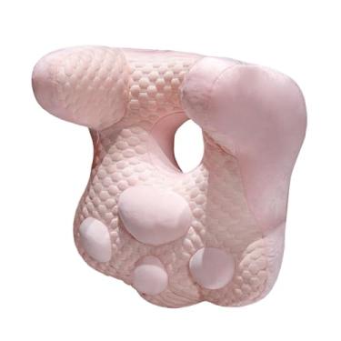 Imagem de SiaBiced Almofada de apoio de pescoço para cadeira de escritório, almofada ergonômica para descanso de cabeça e viagem, Rosa