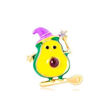 Imagem de QLYOVWE Broche de fruta fofo para mulheres broche de strass limão cristal morango cereja melancia esmalte broche presente presente terno camisa acessórios de roupas, Standard, Metal, Zircônia cúbica