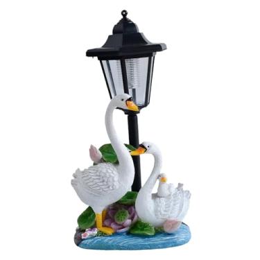 Imagem de IEUDNS Estátua de jardim, ornamento, lâmpada solar, estatueta à prova d'água, linda escultura, iluminação para terraço, quintal, gramado,