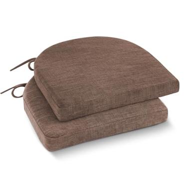 Imagem de IPYNBAP Almofadas de cadeira para cadeiras de jantar com laços e capa removível, almofadas de cadeira de cozinha de jantar com fundo antiderrapante, almofadas de assento internas de alta resiliência