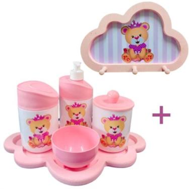 Imagem de Kit Higiene Bebê Ursinha Princesa + Cabideiro Infantil Nuvem - Senior,