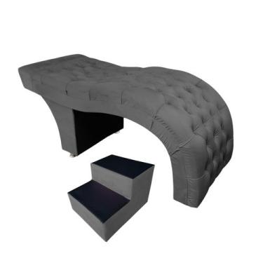 Imagem de Kit estéticista maca de luxo 60 cm com Escadinha - IN-9 Decor, Veludo 