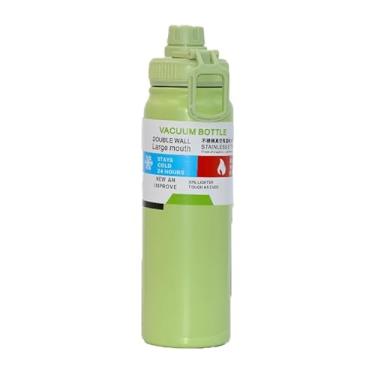 Imagem de Garrafa térmica de aço inoxidável de grande capacidade de 800 ml, 8 cores disponíveis (VERDE)
