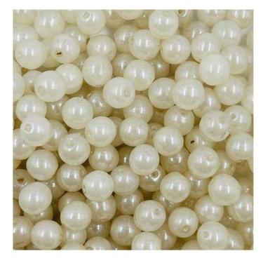 Imagem de Miçanga Pérola Branca 6mm 100pçs Acrílico Perolizado 30g - Macall