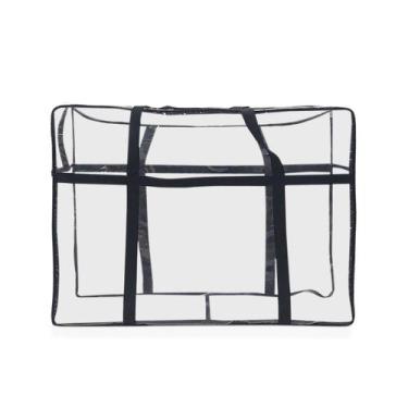 Imagem de Bolsa sacola cristal PVC transparente organizador grande jumbo 70x55x3