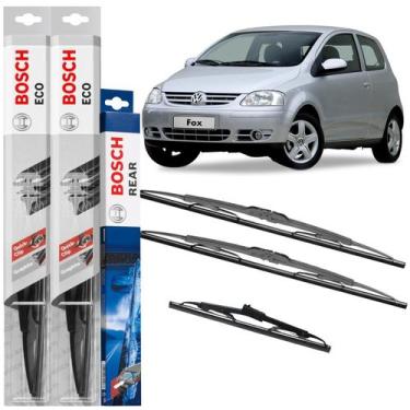 Imagem de Kit Palheta Bosch Dianteira E Traseira VW Fox 2003 Até 2009
