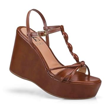 Imagem de Sandalia Feminina Lóris Salto Anabela Plataforma Fivela Enfeite Elegante 20803 (Caramelo, BR, Adulto, Numérico, 38)