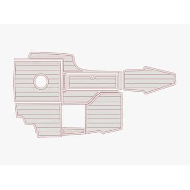 Imagem de Plataforma de natação Mastercraft XStar Cockpit 2002 1/10.2 cm 6 mm espuma EVA Faux Teak Marine Floor (cinza sobre vermelho)