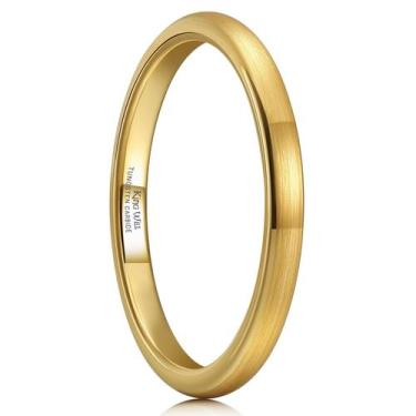 Imagem de Aliança de casamento King Will Gold Tungsten 2mm para homens tamanho 9