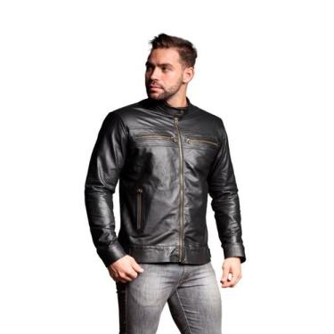 Imagem de Jaqueta de Couro Slim Preta - Parra Couros, EG