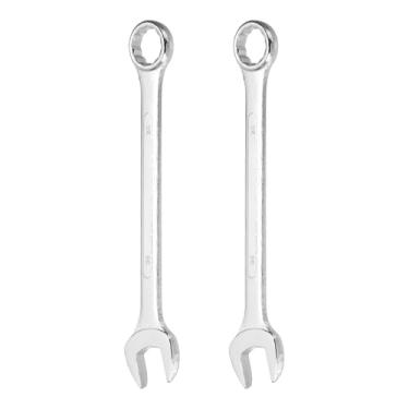 Imagem de HARFINGTON 2 peças chave de combinação 24 mm caixa métrica de 12 pontos e chave inglesa de extremidade aberta de aço zincado de extremidade dupla para conserto de móveis de tubos automotivos, faça