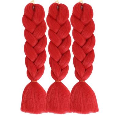 Imagem de Extensões de cabelo Herina Red Braiding Hair Fake Braids 60cm