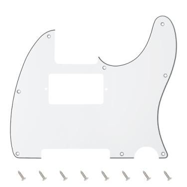 Imagem de Banworks 3 Ply Tele HS/HH Pickguard 8 furos para guitarra elétrica Pickguard placa para USA/Mexican Fender Modern Style Standard Tele Telecaster JT/HB-04 Branco