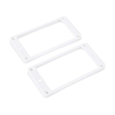 Imagem de Banworks Anéis Humbucker de plástico inclinado inferior curvado captador captador captador 7,5 x 10 mm moldura para guitarra elétrica Epiphone Les Paul LP pacote com 2 JT/SYQG-20 branco