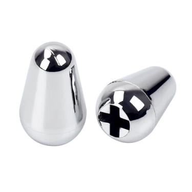 Imagem de Banworks Guitarras 5-Way Switch Tip Imperial 4,9 mm (3/40.6 cm) Captador Seletor Captador para EUA Fender Stratocaster Strat Telecaster Tele Guitarras Elétricas Pacote com 2 JT/DWQM-04 Cromado