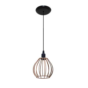 Imagem de Lustre Luminária Pendente Aramado Modelo Balão (Cobre)