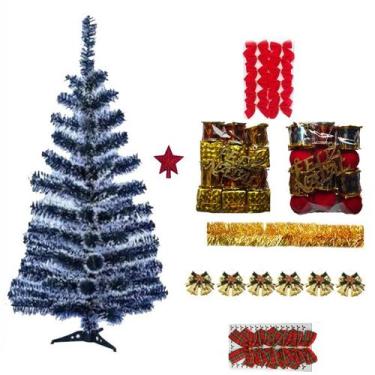 Imagem de Kit Árvore De Natal Nevada 60cm 40 Galhos Decorada 52 Itens - Rio Mast