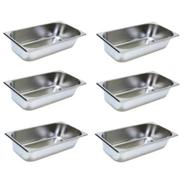 Imagem de 6 Cuba Gastronomica Inox 1/3x65 Gn Buffet Cozinha Restauran - JMA Inox