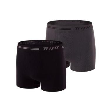 Imagem de Kit 2 Cuecas Box Masculina Sem Costura De Microfibra Trifil Lisa Básic