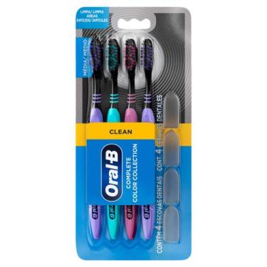 Imagem de Escovas Dental Oral B Clean Complete Color Collection Média 4 Unidades
