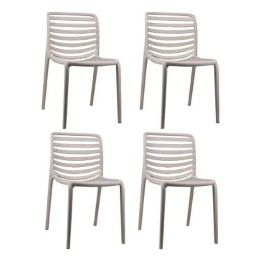Imagem de Kit 4 Cadeira Capri Sem Braço Polipropileno Estilo Conforto Área Gourmet Sala de Jantar (Nude)