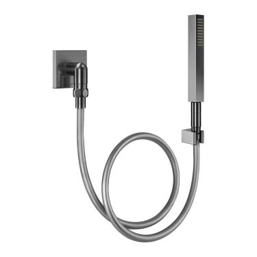 Imagem de Ducha Manual Com Joelho 90 Docol Square 1834770 Grafite Esc