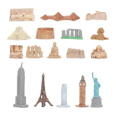 Imagem de Brinquedos de edifícios antigos em miniatura, 17pcs mini em torno da cidade mundial em miniaturas edifícios com texturas claras para projetos Presente de aniversário infantil