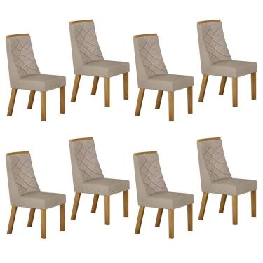 Imagem de Conjunto 8 Cadeiras para Sala de Jantar Aurora Bege