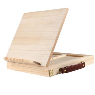 Imagem de Colaxi Cavalete de mesa para desenho, mesa de desenho dobrável de madeira, de portátil para receitas, para pintores, cavalete de pintura