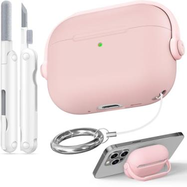 Imagem de Wowwat Capa para Airpods Pro 3, capa com trava de segurança para Apple Airpod Pro 3 (2025) com kit de limpeza, proteção contra quedas Air pods Pro3, capa para homens e mulheres com chaveiro, flor de