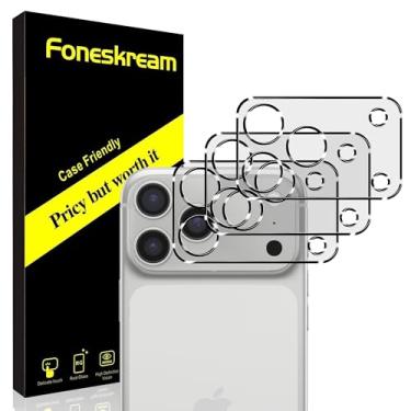 Imagem de Foneskream [Pacote com 3] Compatível com protetor de lente de câmera iPhone 17 Pro Max de 6,9 polegadas, vidro temperado, não afeta fotos noturnas, transparente HD, [compatível com capas] [resistente