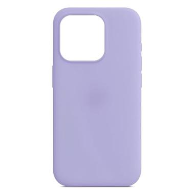 Imagem de Capinha Compatível com Iphone 15 pro max Preta, Branca, Azul, Rosa, Bordô, Roxo, Lilás, Cinza, Pink, Bege, Flexivel, Tecnologia anti impacto, Aveludada com design PREMIUM c/logo (Lilás)