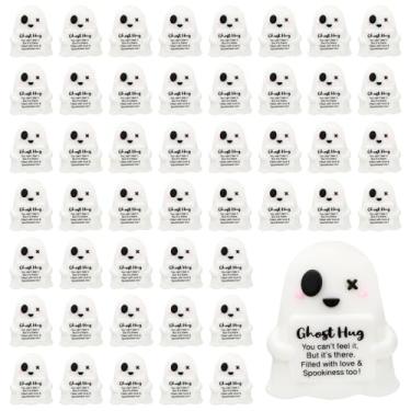 Imagem de 48un Mini Fantasmas, Estátuas de Fantasmas Adoráveis em PVC com Slogan Impresso Brinquedos de Apoio Minúsculos e Engraçados Adequados para Casa Escritório Festa Halloween Decoração