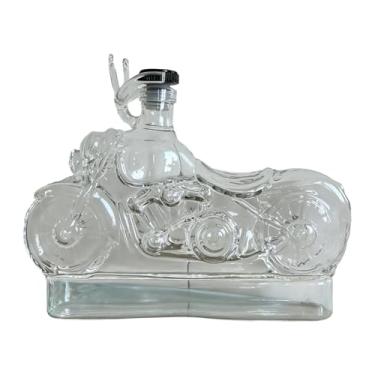 Imagem de KiBcsLic Decantador de uísque de vidro transparente com rolha, garrafa de uísque criativa, dispensador de vinho para marido, colecionadores, homens e