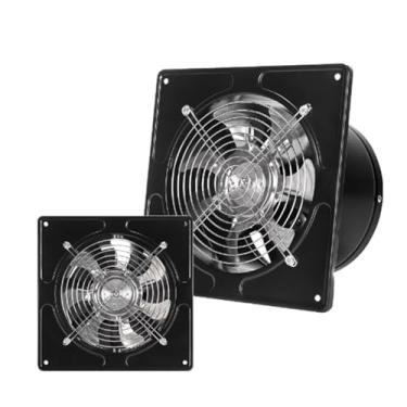 Imagem de HYZHANHONG Ventilador de exaustão de parede de baixo ruído de 40 W, 60 W e 80 W, ventilador de exaustão de 6/7/8 polegadas para banheiro, cozinha, ventilador industrial (preto),Black,8Inch