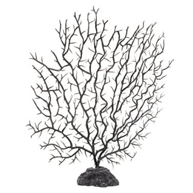 Imagem de Ipetboom Enfeite de coral de aquário de peixes - 1 peça de ornamento de coral marinho falso vívido estatueta de plástico para aquário decoração de ventilador de mar para aquários de peixes, terrários