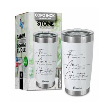 Imagem de Copo Térmico Fé Amor E Gratidão 500Ml - Stone
