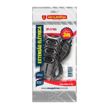 Imagem de Extensao 03m pp 2p+t pta ate220v - MEGATRON
