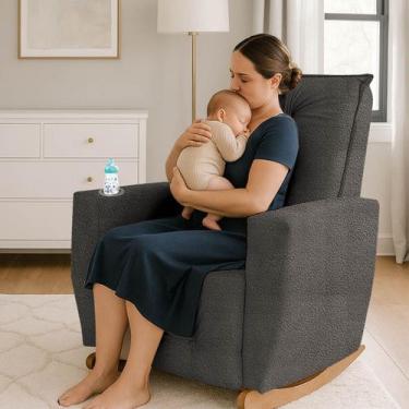Imagem de Poltrona de Amamentação Balanço Quarto de Bebe Mamãe Agata - Bl DECOR,
