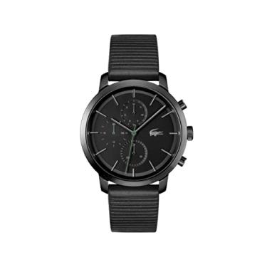 Imagem de Lacoste Relógio masculino multifunções Replay de quartzo, Preto, One size, Relógio de quartzo