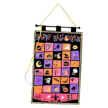 Imagem de rockible Calendário do Advento de Tecido de Feltro de Halloween com Design de Feriado para Casa, Decoração de Festas Versátil Leve Decorativo 39x61cm