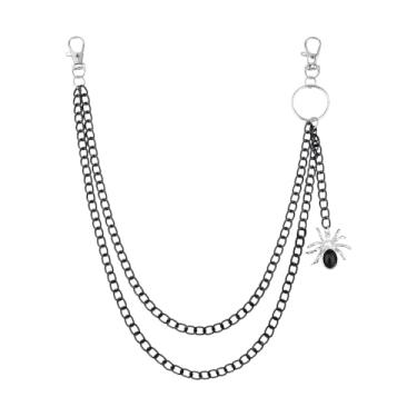 Imagem de Corrente punk para calças de Halloween para jeans, calças de aranha, corrente em camadas, cintos para mulheres e homens, calças hip hop, corrente de jeans, Small, liga metálica, Sem Pedra Preciosa