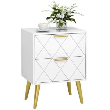 Imagem de Mesa de cabeceira estilo moderno com 2 gavetas MLBZ09WU